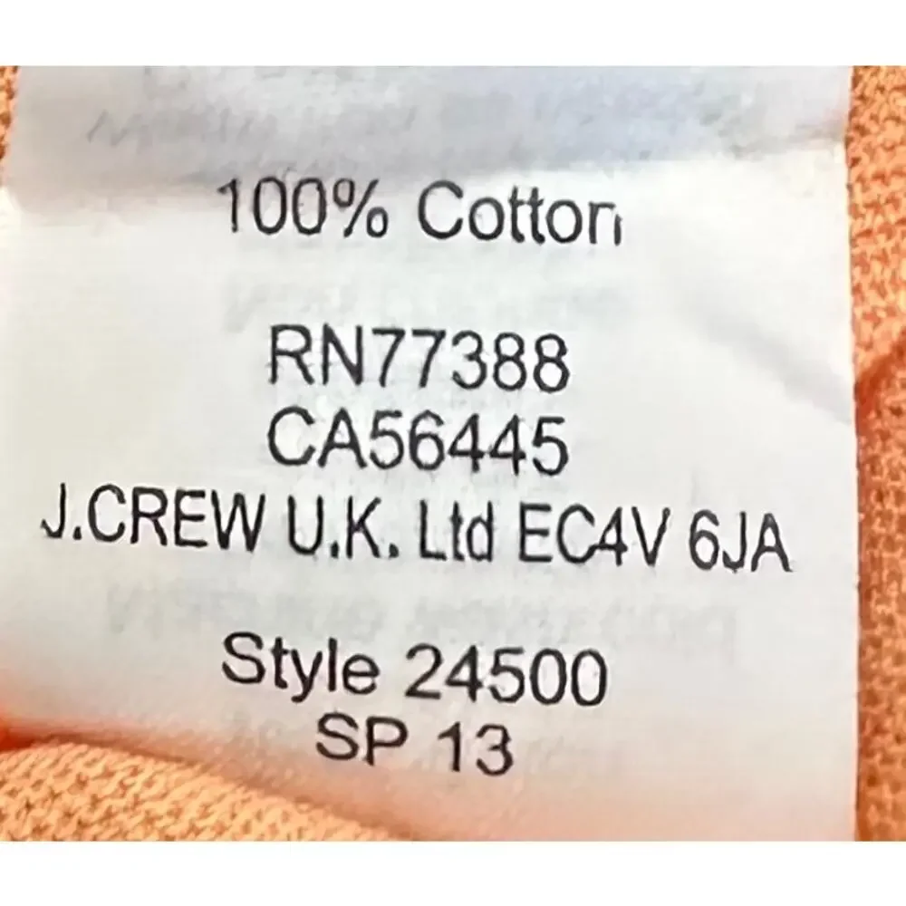 J. Crew Vintage Cotton V-neck Tee Pale Guava Orange 24500 Size S